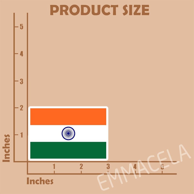 EMMACELA (3PCS) India Flag stickers, Countries Flag Stickers - Waterproof Vinyl Decals For Laptops, Tumblers, Water Bottles, Books, Scrapbooks, Size 3 x 2 Inch - Image 2